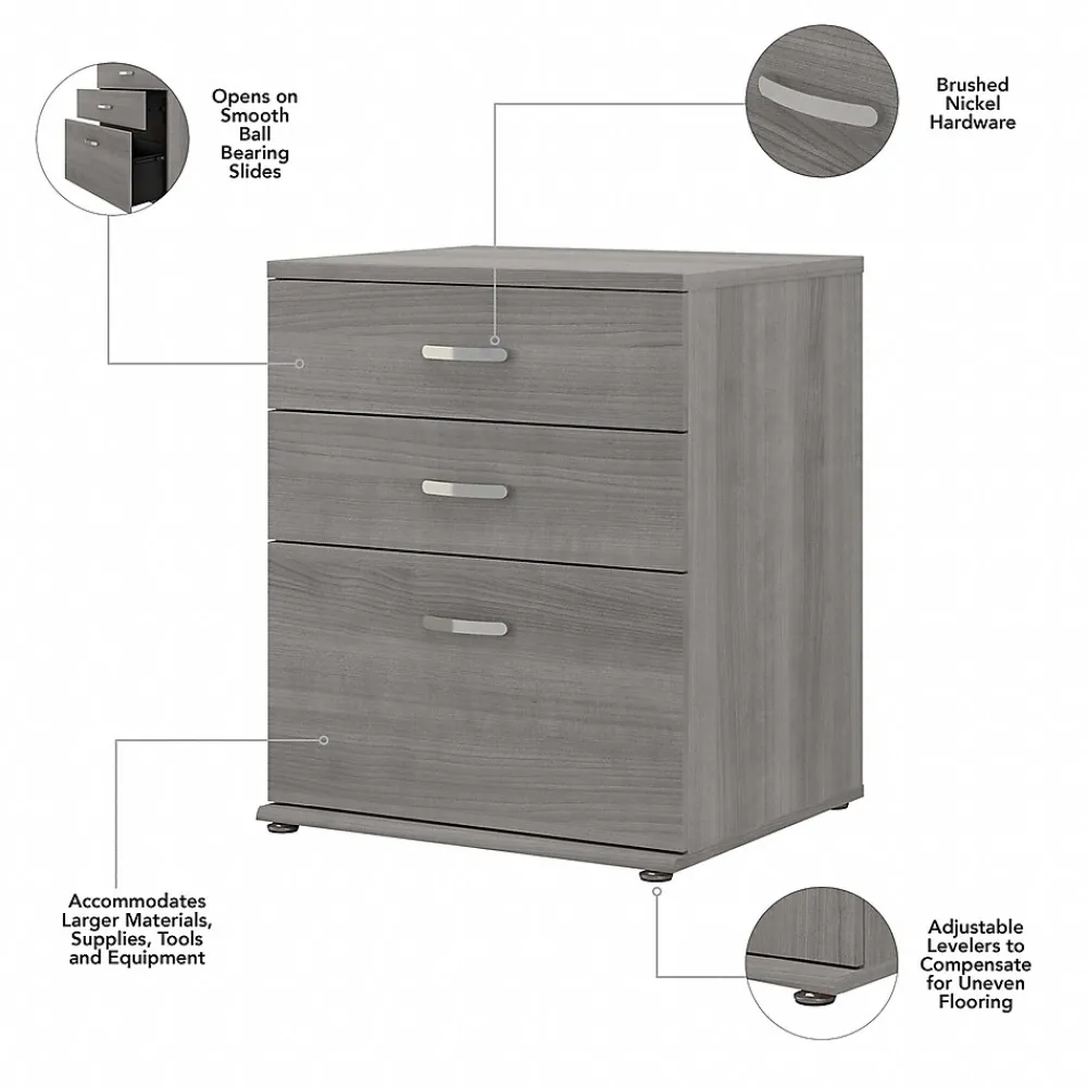 Storage Cabinets*Bush Business Furniture Universal 34" Floor Storage Cabinet with Drawers, Platinum Gray (UNS328PG)