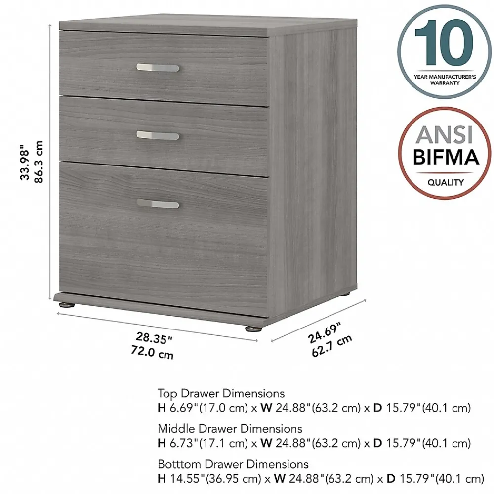 Storage Cabinets*Bush Business Furniture Universal 34" Floor Storage Cabinet with Drawers, Platinum Gray (UNS328PG)