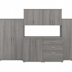 Storage Cabinets*Bush Business Furniture Universal 62" 6-Piece Modular Storage Set with 14 Shelves, Platinum Gray (UNS002PG)