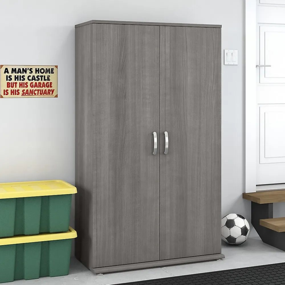 Storage Cabinets*Bush Business Furniture Universal 62" Tall Storage Cabinet with Doors and 5 Shelves, Platinum Gray (UNS136PGK)