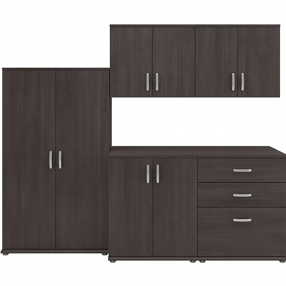 Storage Cabinets*Bush Business Furniture Universal 62" 5-Piece Modular Storage Set with 11 Shelves, Storm Gray (UNS003SG)