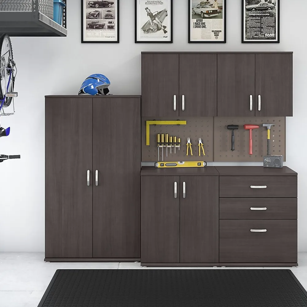 Storage Cabinets*Bush Business Furniture Universal 62" 5-Piece Modular Storage Set with 11 Shelves, Storm Gray (UNS003SG)