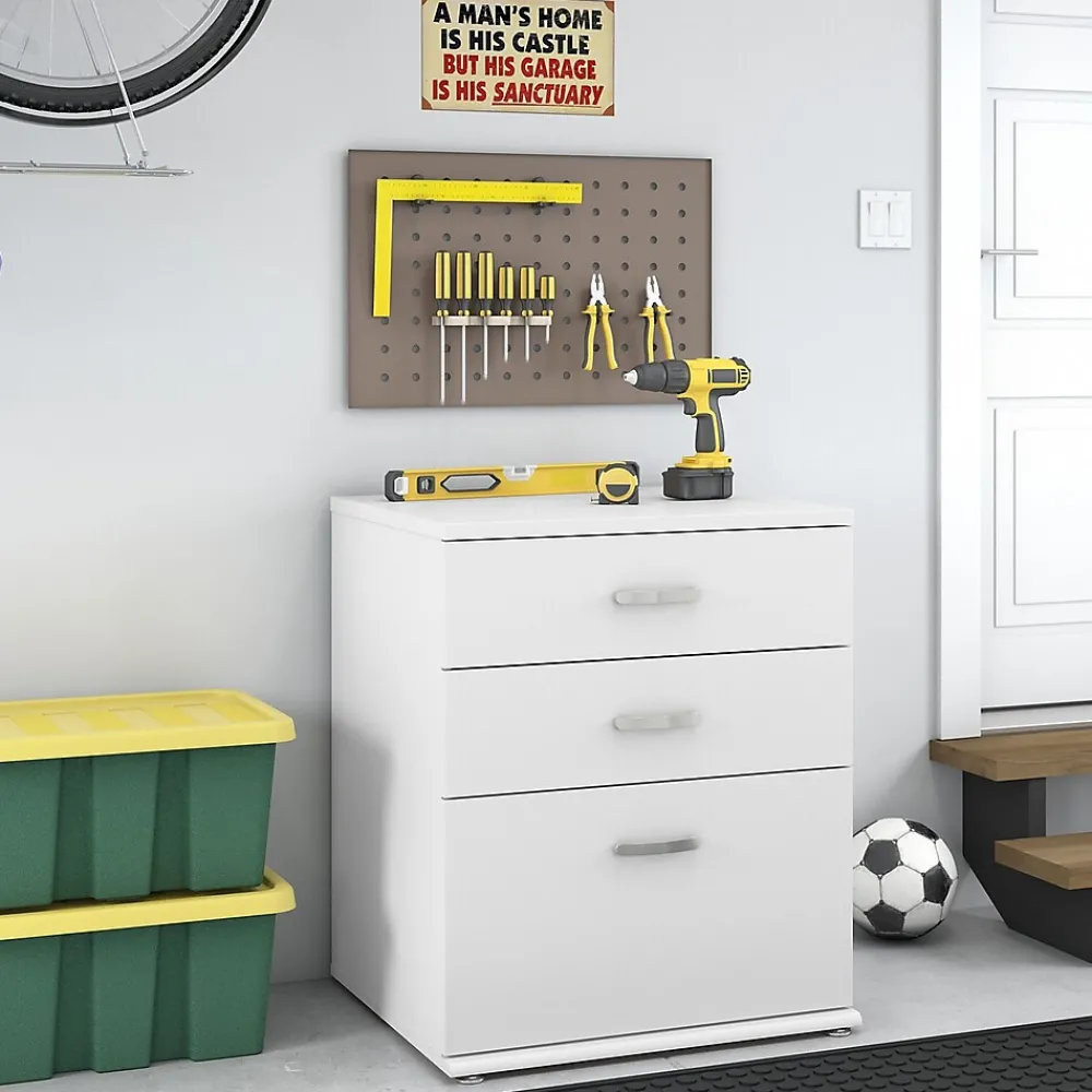 Storage Cabinets*Bush Business Furniture Universal 34" Floor Storage Cabinet with 3 Drawers, White (UNS328WH)