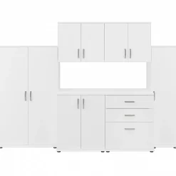 Storage Cabinets*Bush Business Furniture Universal 62" 6-Piece Modular Storage Set with 14 Shelves, White (UNS002WH)