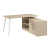 L-Desks*Bush Business Furniture Vista 60"W L Shaped Desk with Low Storage Cabinet, Natural Elm (VST006NE)
