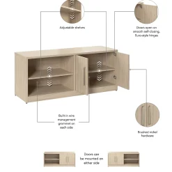 Storage Cabinets*Bush Business Furniture Vista Low Storage Cabinet with Doors and Shelves, Natural Elm (VSS160NE)