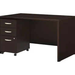 Computer Desks*Bush Business Furniture Westfield 48W Desk with Pre-Assembled 3Dwr Mobile Pedestal, Mocha Cherry