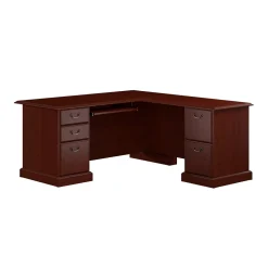 L-Desks*Bush Business Furniture 66"W Arlington L Shaped Desk with Drawers and Keyboard Tray, Harvest Cherry (WC65570-03K)