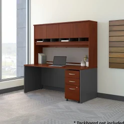 Computer Desks*Bush Business Furniture Westfield 72"W Office Desk with Hutch and Mobile File Cabinet, Hansen Cherry/Graphite Gray (SRC080HCSU)