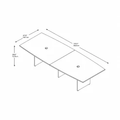 Conference Room Tables*Bush Business Furniture 120W x 48D Boat Shaped Conference Table with Wood Base, (99TB12048HCK) Hansen Cherry