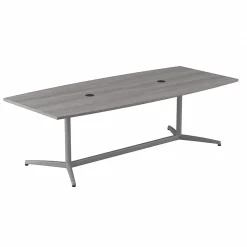Conference Room Tables*Bush Business Furniture 96W x 42D Boat Shaped Conference Table with Metal Base, (99TBM96PGSVK) Platinum Gray