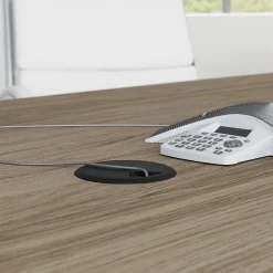 Conference Room Tables*Bush Business Furniture 96W x 42D Boat Shaped Conference Table with Wood Base, Modern Hickory (99TB9642MHK)