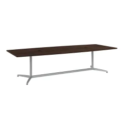 Conference Room Tables*Bush Business Furniture 120W x 48D Boat Shaped Conference Table with Metal Base, Black Walnut (99TBM120BWSVK)