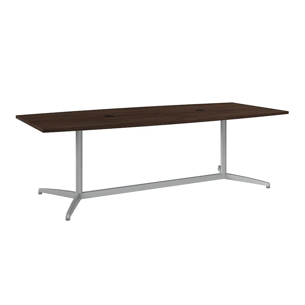 Conference Room Tables*Bush Business Furniture 96W x 42D Boat Shaped Conference Table with Metal Base, Black Walnut (99TBM96BWSVK)
