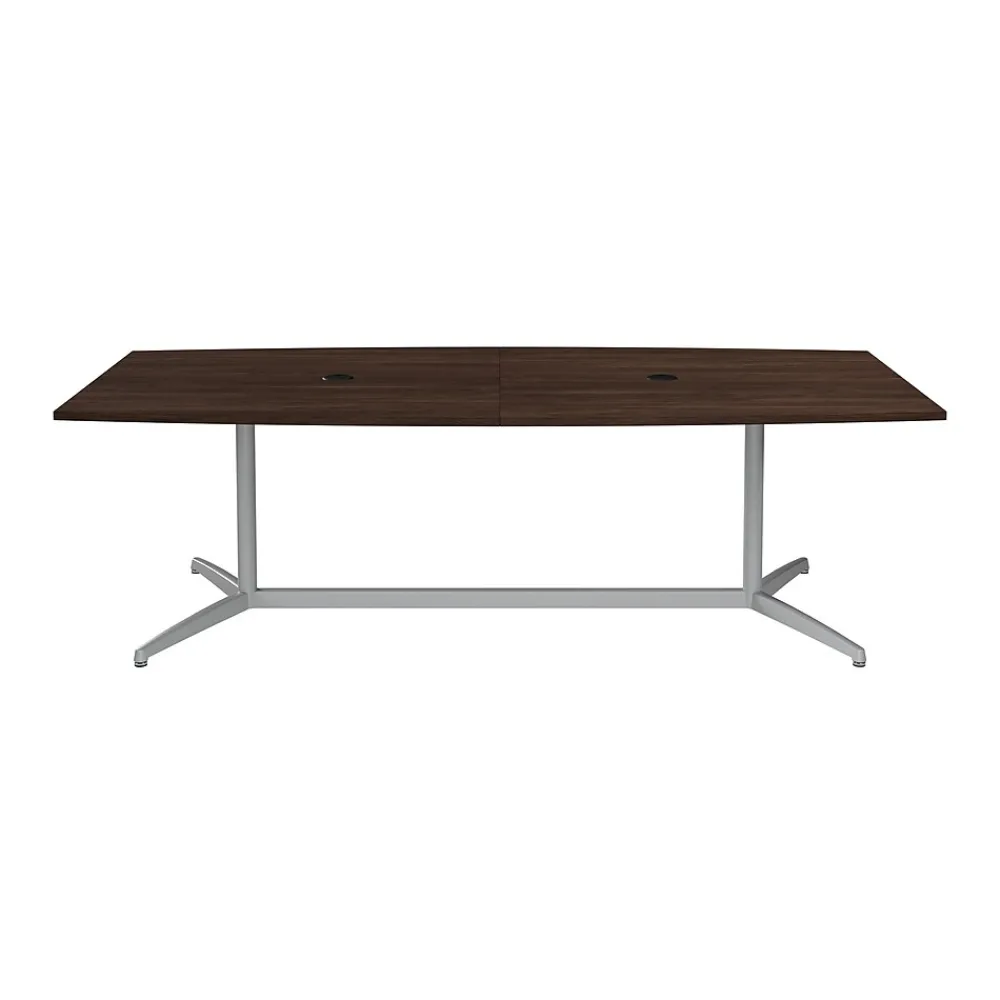 Conference Room Tables*Bush Business Furniture 96W x 42D Boat Shaped Conference Table with Metal Base, Black Walnut (99TBM96BWSVK)