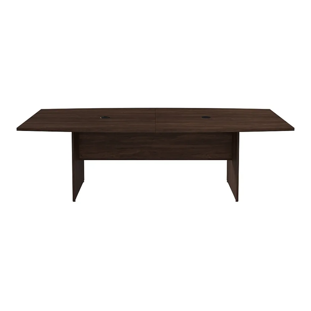 Conference Room Tables*Bush Business Furniture 96W x 42D Boat Shaped Conference Table with Wood Base, Black Walnut (99TB9642BWK)