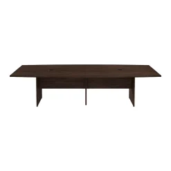 Conference Room Tables*Bush Business Furniture 120W x 48D Boat Shaped Conference Table with Wood Base, Black Walnut (99TB12048BWK)