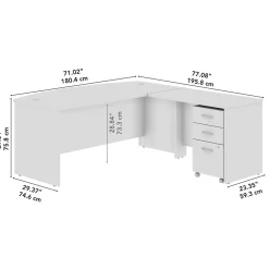 L-Desks*Bush Business Furniture Westfield 72W Bow Front L Shaped Desk with 42W Return and Mobile File Cabinet, Mocha Cherry (SRC167MRSU)