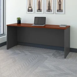 Office Desks*Bush Business Furniture Westfield 72"W Credenza Desk, Hansen Cherry/Graphite Gray (WC24426)
