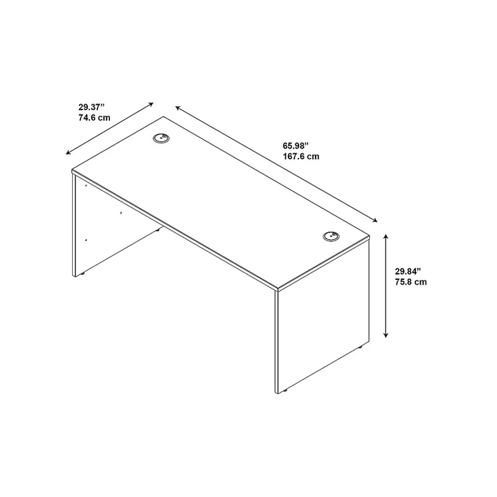Computer Desks*Bush Business Furniture Westfield 66"W Office Desk, Mocha Cherry (WC12942A)