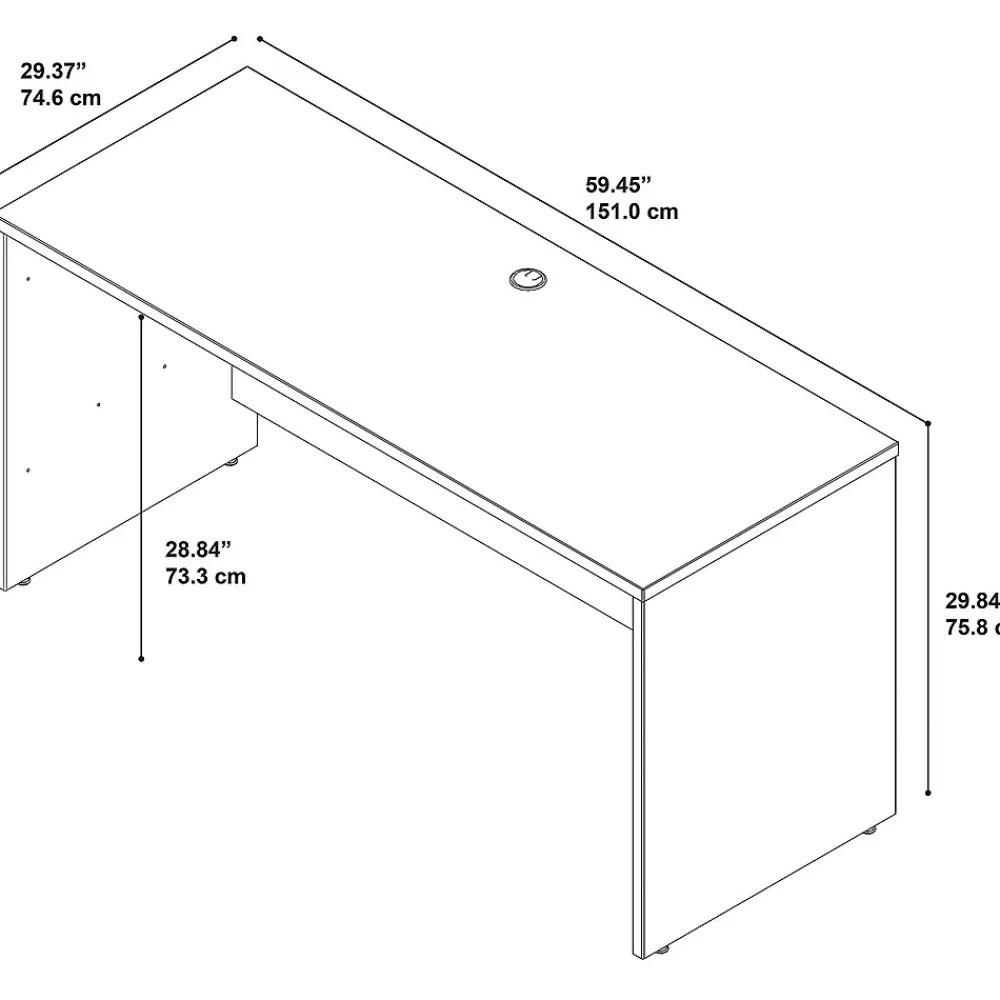 Office Desks*Bush Business Furniture Westfield 60"W Credenza Desk, Mocha Cherry (WC12961)
