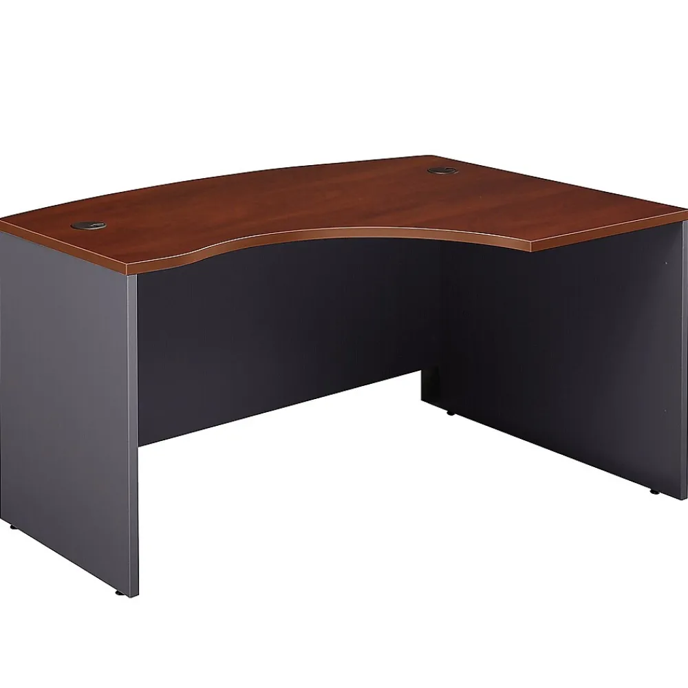 Office Desks*Bush Business Furniture Westfield 60"W Right Handed L Bow Desk, Gray (WC24422) Hansen Cherry/Graphite