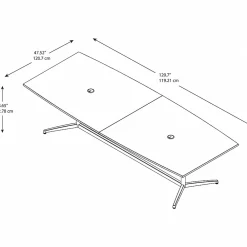 Conference Room Tables*Bush Business Furniture 120W x 48D Boat Shaped Conference Table with Metal Base, (99TBM120MRSVK) Mocha Cherry/Silver