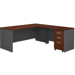 L-Desks*Bush Business Furniture Westfield 72W L Shaped Desk with 48W Return and Mobile File Cabinet, Hansen Cherry (SRC001HCSU) Hansen Cherry/Graphite
