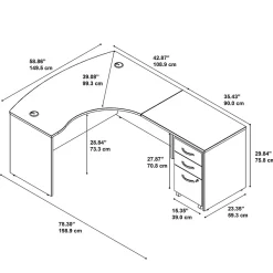 Corner Desks*Bush Business Furniture Westfield Right Handed L Shaped Desk with Mobile File Cabinet, Hansen Cherry (SRC007HCRSU) Hansen Cherry/Graphite
