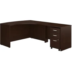 Corner Desks*Bush Business Furniture Westfield Right Handed L Shaped Desk with Mobile File Cabinet, (SRC007MRRSU) Mocha Cherry
