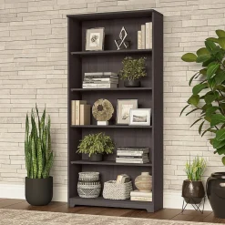 Bookcases*Bush Furniture Cabot 66" 5-Shelf Bookcase with Adjustable Shelves, (WC31766) Heather Gray