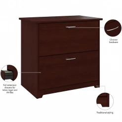 File Cabinets*Bush Furniture Cabot Lateral File Cabinet, (WC31480) Harvest Cherry