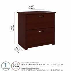 File Cabinets*Bush Furniture Cabot Lateral File Cabinet, (WC31480) Harvest Cherry