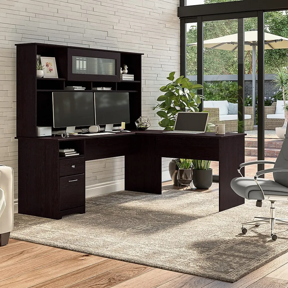 Computer Desks*Bush Furniture Cabot 72"W Computer Desk with Drawers, (WC31872) Espresso Oak