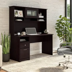 Computer Desks*Bush Furniture Cabot 60"W Computer Desk with Hutch, (CAB042EPO) Espresso Oak