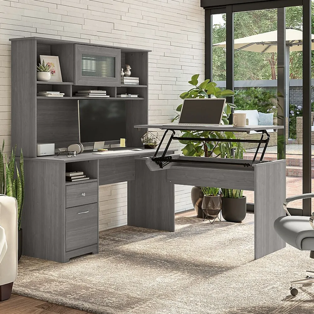 Computer Desks*Bush Furniture Cabot 60"W Computer Desk with Drawers, (WC31360) Modern Gray
