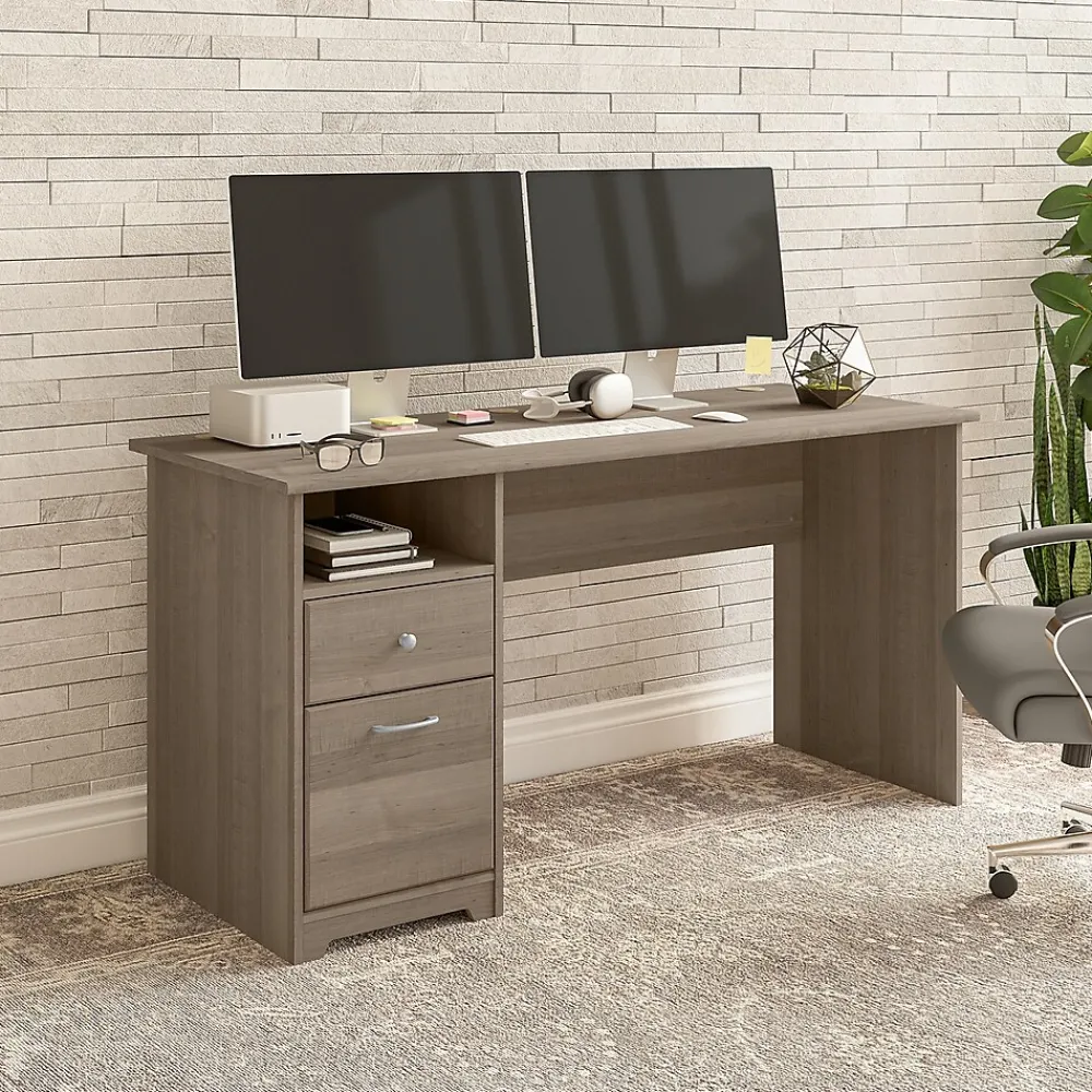 Computer Desks*Bush Furniture Cabot 60"W Computer Desk with Drawers, (WC31260) Ash Gray