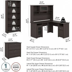 L-Desks*Bush Furniture Cabot 60