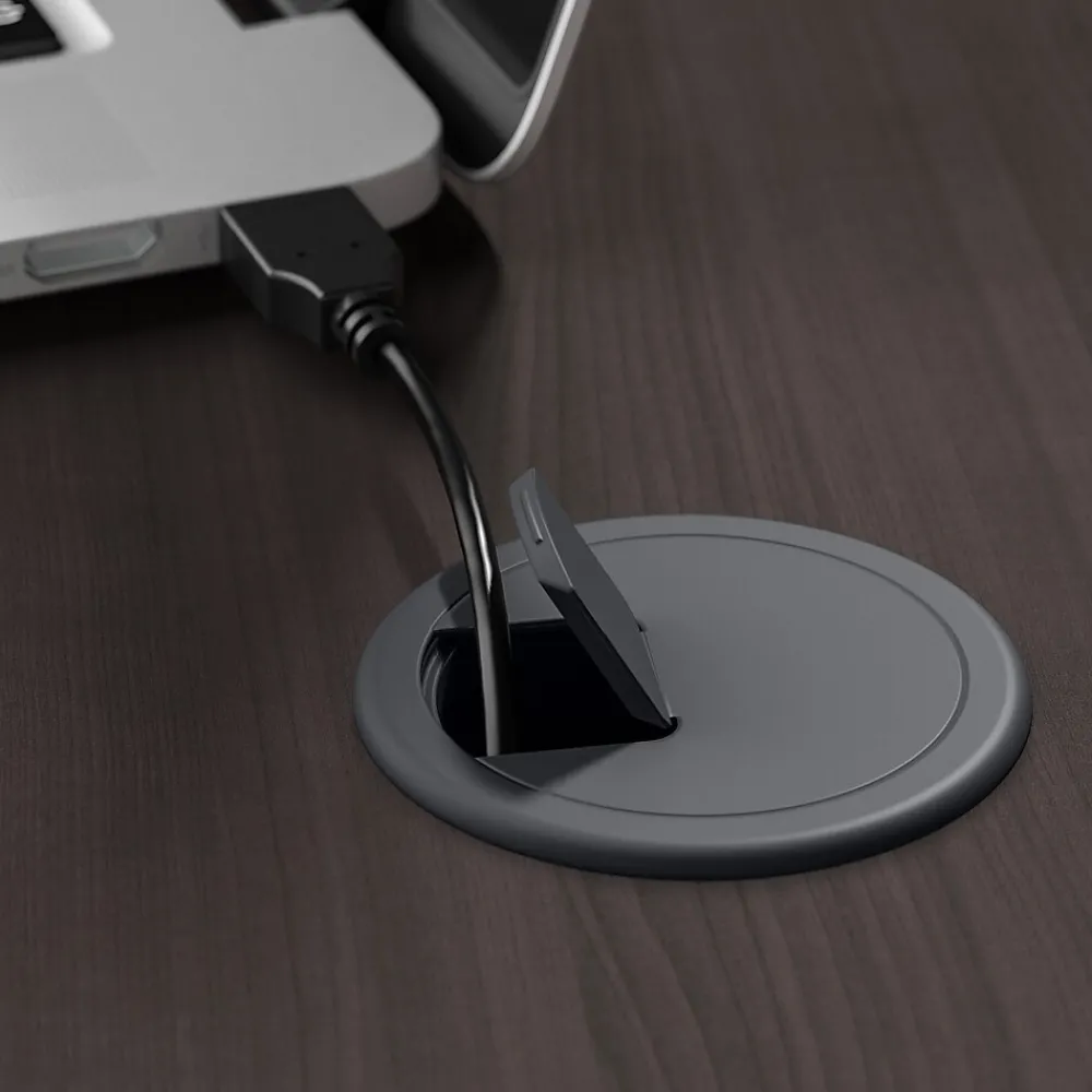 L-Desks*Bush Furniture Cabot 60"W L Shaped Computer Desk with Hutch and Lateral File Cabinet, Heather Gray (CAB005HRG)