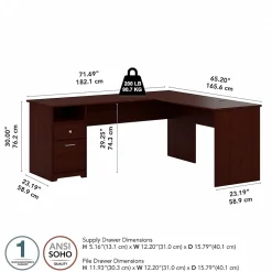 L-Desks*Bush Furniture Cabot 72