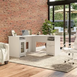 L-Desks*Bush Furniture Cabot 60"W L Shaped Computer Desk with Storage, (WC31930K) White