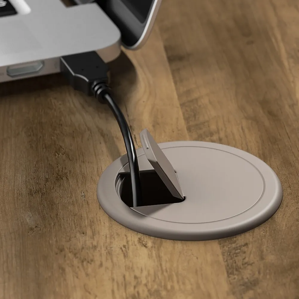 Office Desks*Bush Furniture Cabot 60"W L Shaped Computer Desk with Hutch and Small Storage Cabinet, Reclaimed Pine (CAB016RCP)