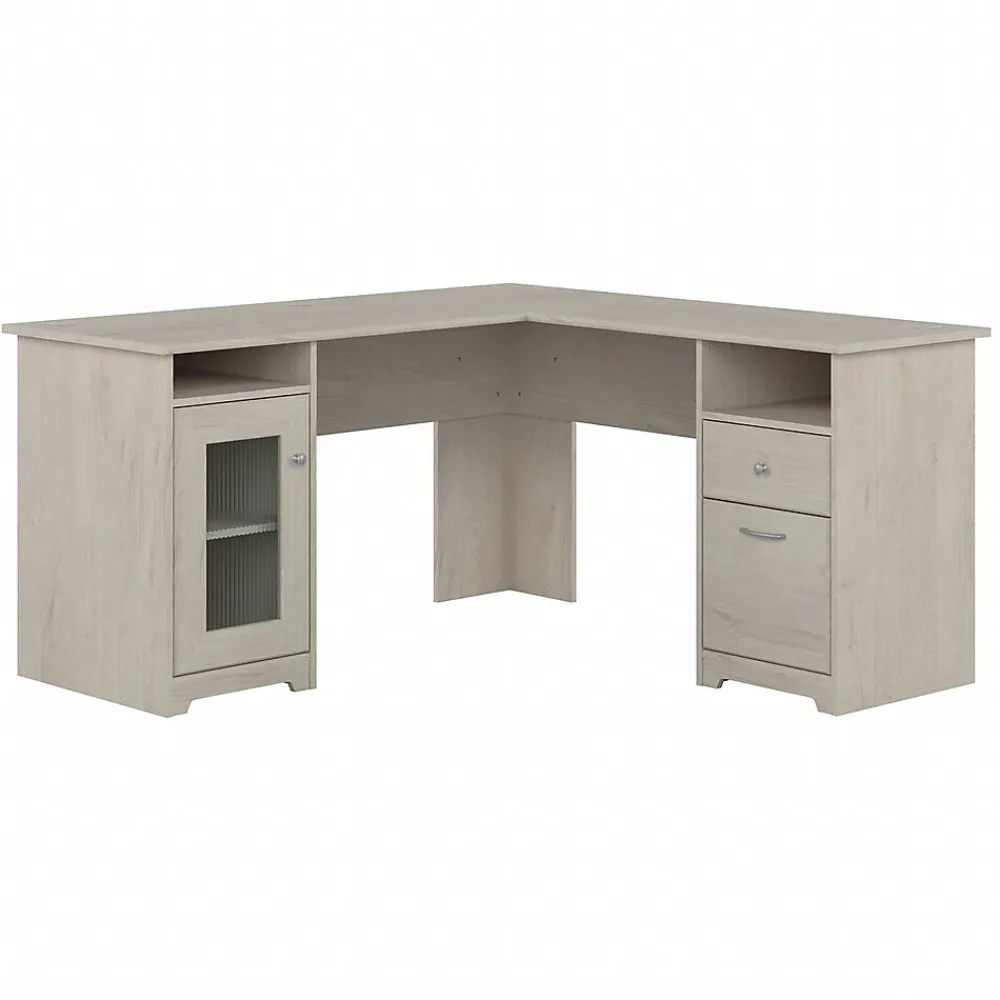 L-Desks*Bush Furniture Cabot 60"W Wood L-Shaped Computer Desk, (WC31130K) Linen White Oak