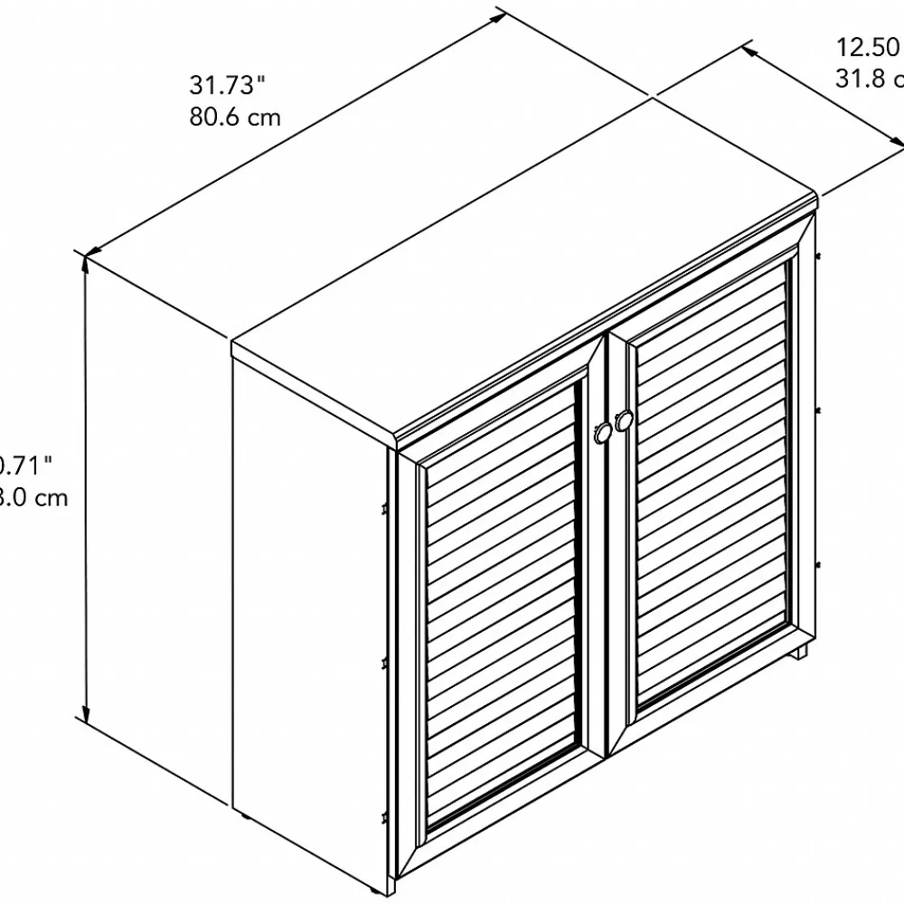 Storage Cabinets*Bush Furniture Fairview Small Storage Cabinet with Doors, (WC53296-03) Antique White/Tea Maple