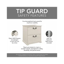 File Cabinets*Bush Furniture Homestead 2-Drawer Lateral File Cabinet, Letter/Legal Size, Lockable, Linen White Oak (HOF129LW-03)