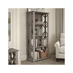 Bookcases*Bush Furniture Homestead 66.3"H 4-Shelf Bookcase with Adjustable Shelves, Driftwood Gray Laminated Wood (HOB166DG-03)