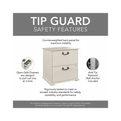 File Cabinets*Bush Furniture Homestead 2-Drawer Lateral File Cabinet, Letter/Legal Size, Lockable, Linen White Oak (HOF129LW-Z)