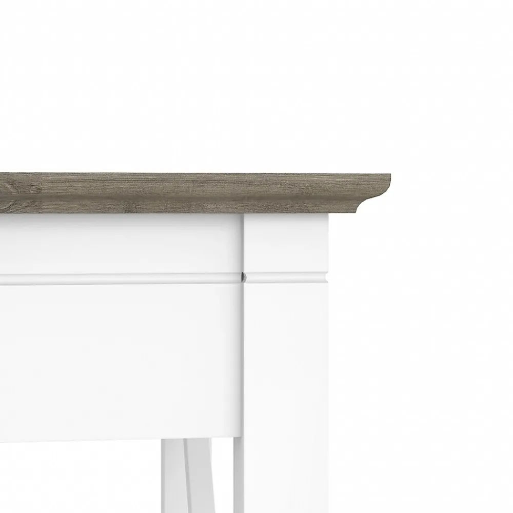 L-Desks*Bush Furniture Key West 60" L-Shaped Desk with Mid-Back Tufted Office Chair, Shiplap Gray/Pure White (KWS045G2W)