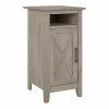 Storage Cabinets*Bush Furniture Key West 30" Small Storage Cabinet with Door and 3 Shelves, Washed Gray (KWS116WG-03)