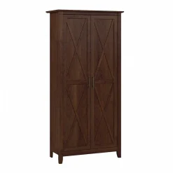 Storage Cabinets*Bush Furniture Key West 65.98" Tall Storage Cabinet with Doors and 5 Shelves, Bing Cherry (KWS266BC-03)